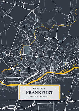 Frankfurt Germany City Map