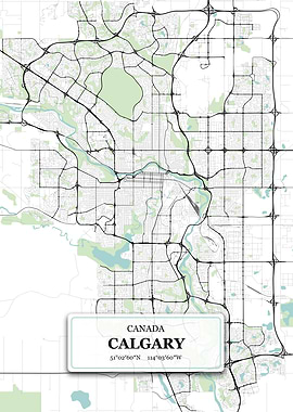 Galgary Canada City Map
