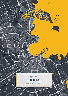 Doha Qatar City Map