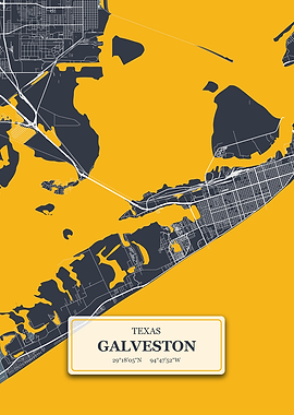 Galveston Texas City Map