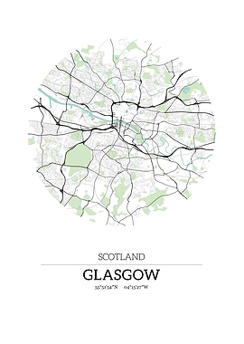 Glasgow UK City Map