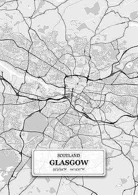 Glasgow UK City Map