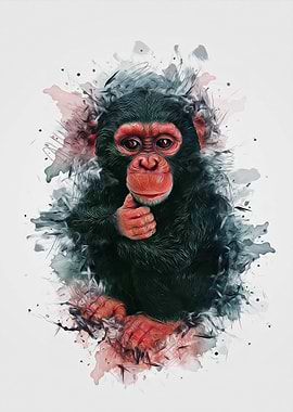 Baby Chimpanzee Art