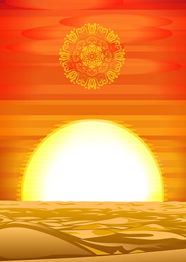Mandala Sun over Desert