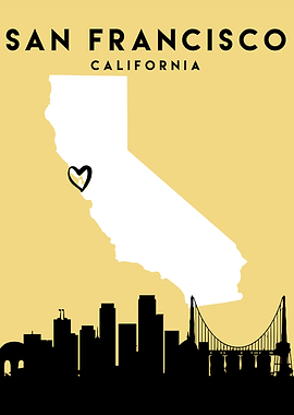 San Francisco Map Skyline