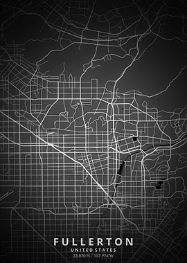 Fullerton Map Posters