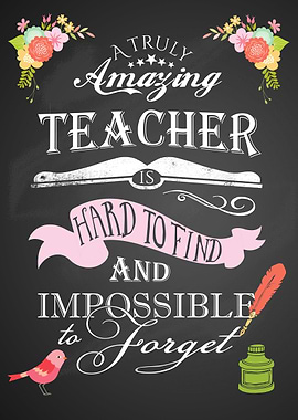 Floral female teacher