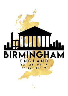 Birmingham Map Skyline