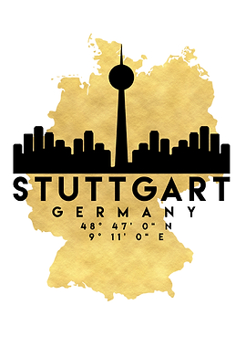 Stuttgart Map Skyline