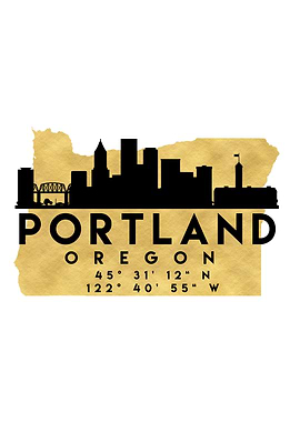 Portland Map Skyline