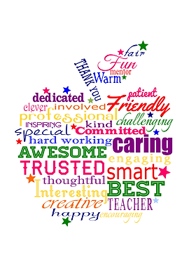 Colourful teacher apple