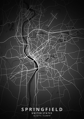 Springfield Map Posters