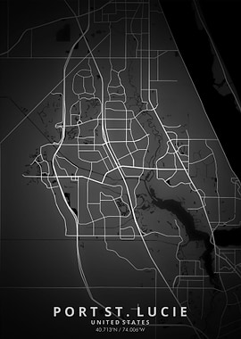 Port St Lucie Map Posters