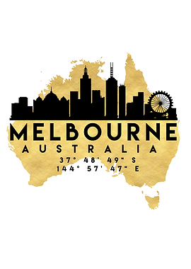 Melbourne Map Skyline