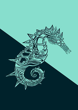 Seahorse in two colors