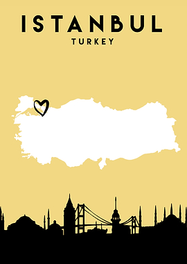 Istanbul Map Skyline