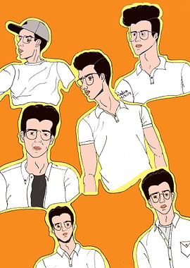 6 poses of a man