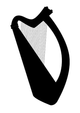 Irish Harp in Silhouette