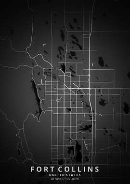 Fort Collins Map Posters