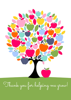 Rainbow teacher apple tree