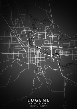 Eugene Map Posters