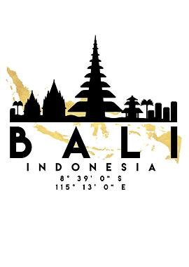 Bali Map Skyline