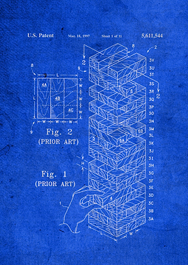 Jenga Toy Patent Blueprint