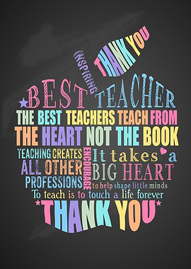 chalkboard word art apple