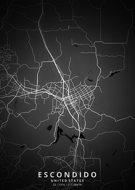 Escondido Map Posters