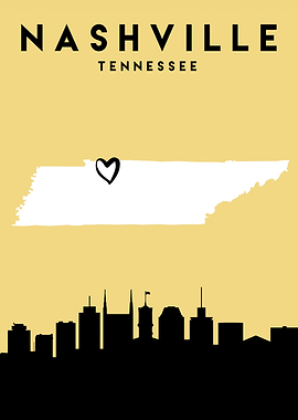 Nashville Map Skyline