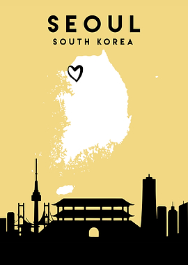 Seoul Map Skyline
