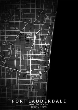 Fort Lauderdale Map Poster