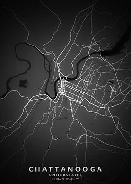 Chattanooga Map Posters