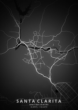 Santa Claritao Map Posters