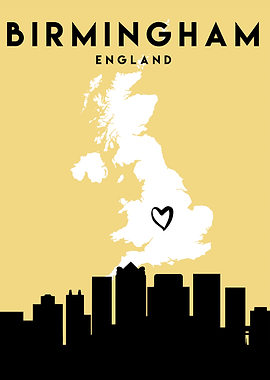 Birmingham Map Skyline