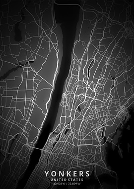 Yonkers Map Posters