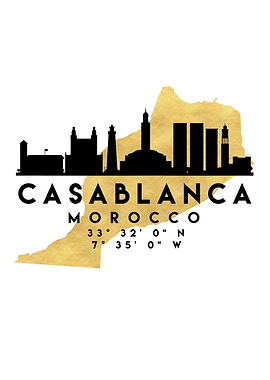 Casablanca Map Skyline