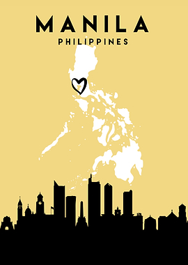 Manila Map Skyline