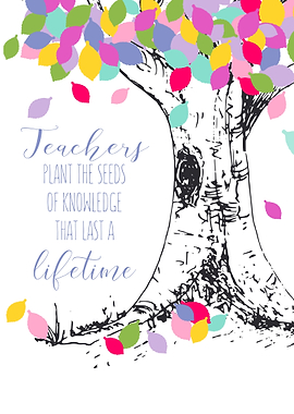 Hand drawn teacher tree