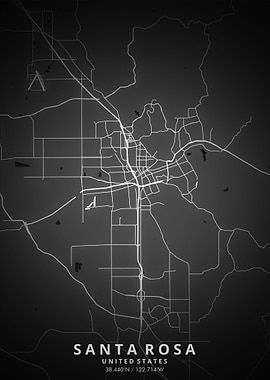 Santa Rosa Map Posters