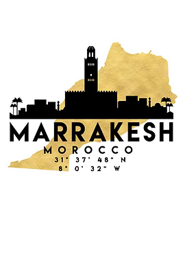 Marrakesh Map Skyline