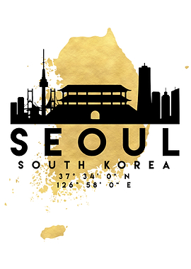 Seoul Map Skyline