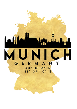 Munich Map Skyline Germany