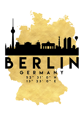 Berlin Map Skyline Germany