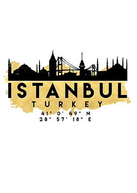 Istanbul Map Skyline