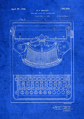 Typewriter Vintage Patent