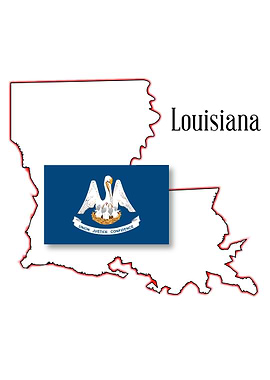 Louisiana State Map Flag
