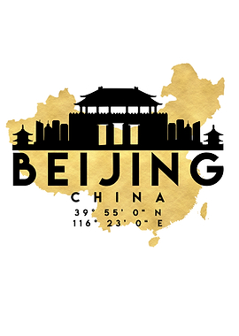 Beijing Map Skyline China