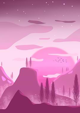 Flat Purple landscape