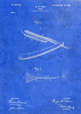 Barber Razor Patent Art